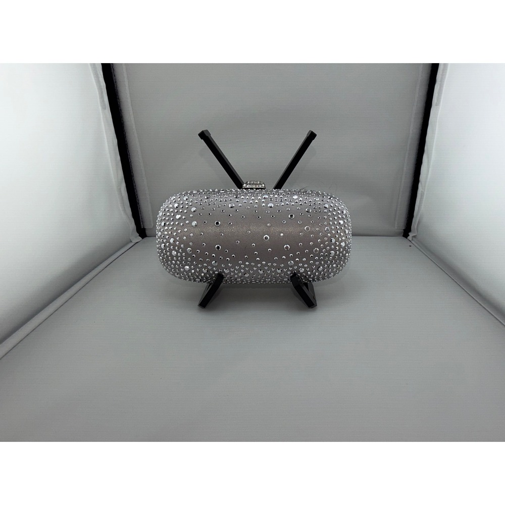 Marmi Magid Y&S Clutch Womens Small Silver Rhinestone Evening Bag